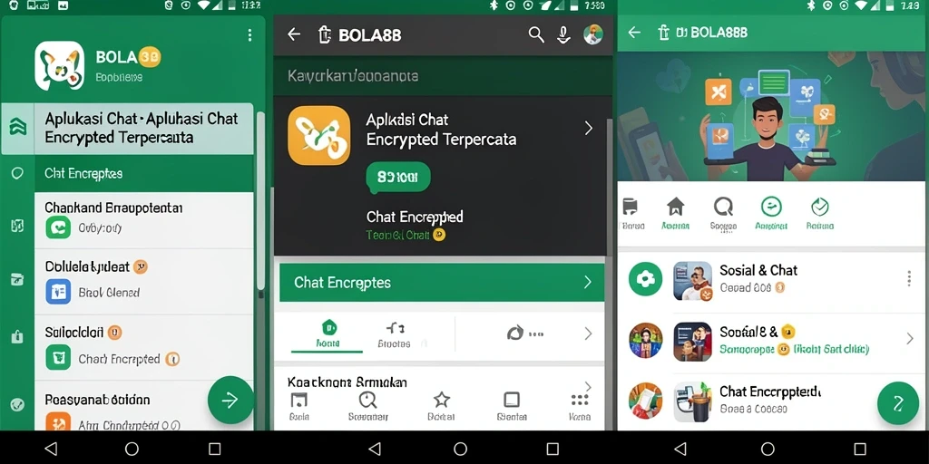 Antarmuka utama aplikasi BOLA88 dengan fitur Chat Encrypted yang canggih.