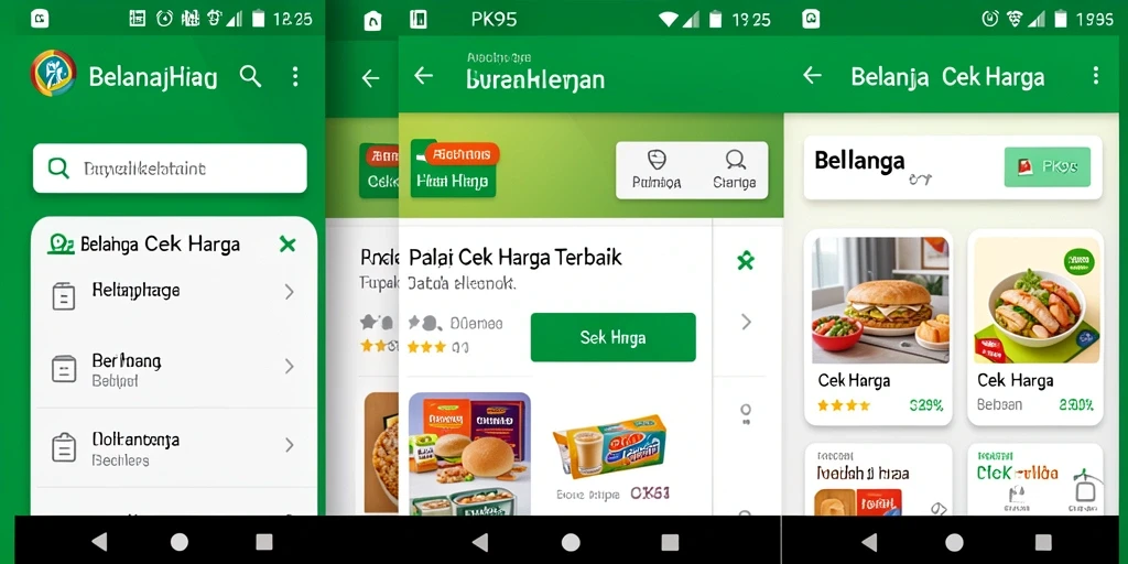 Tampilan antarmuka aplikasi Cek Harga PK95 yang ramah pengguna.