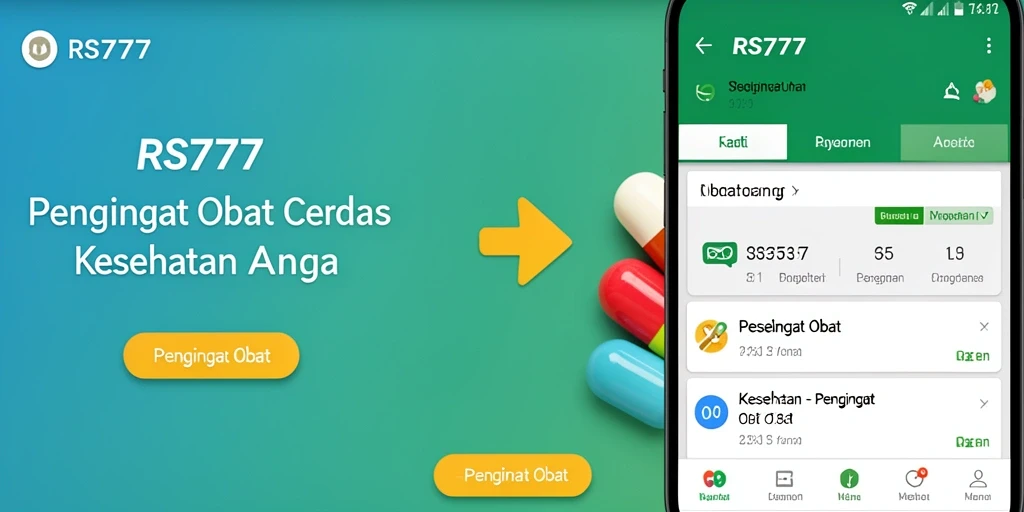 Tampilan antarmuka RS777 yang intuitif dan fungsional untuk pengingat obat.