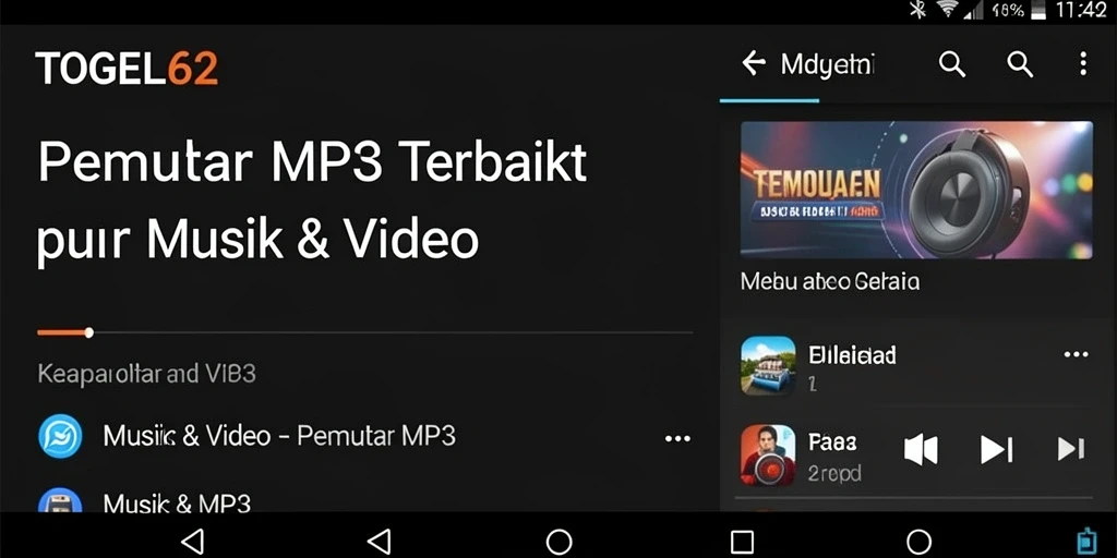 Tampilan antarmuka TOGEL62 yang sederhana dan elegan untuk Pemutar MP3.