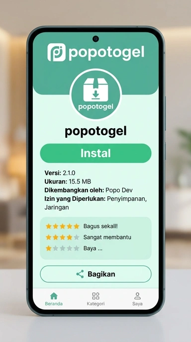 Tampilan halaman APK popotogel